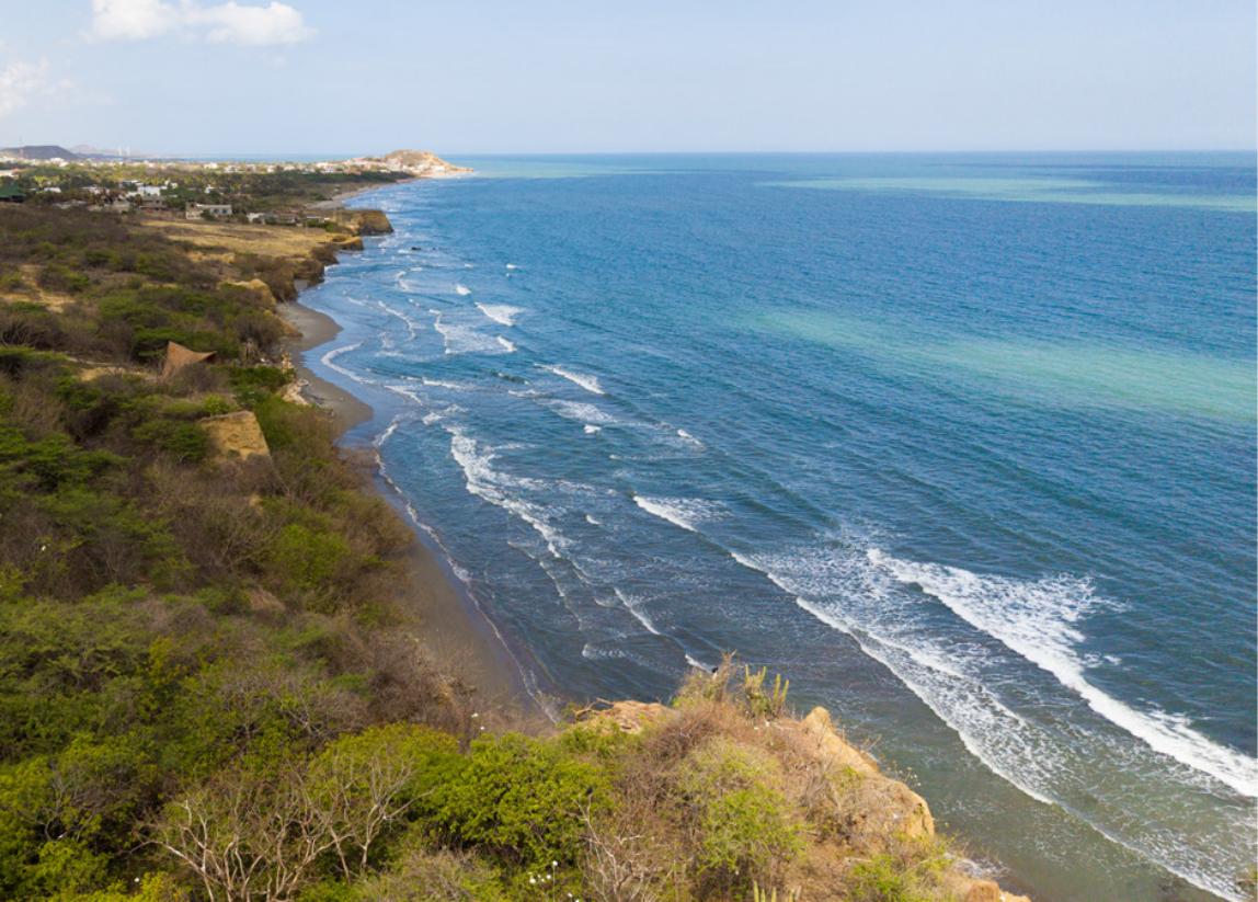 Private beachfront — one kilometre of coastline